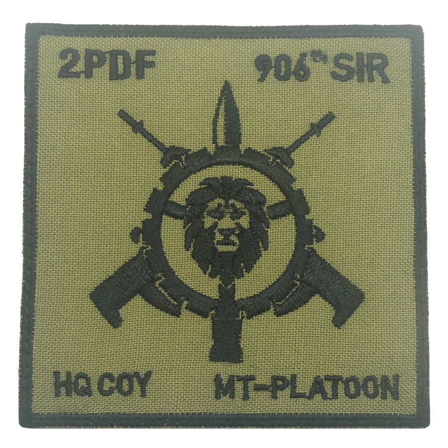 2PDF 906 SIR HQ COY MT-PLATOON PATCH - OLIVE GREEN