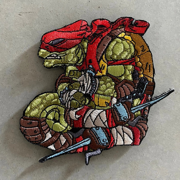 CHAMELEON #96 - EMBROIDERY PATCH - RED