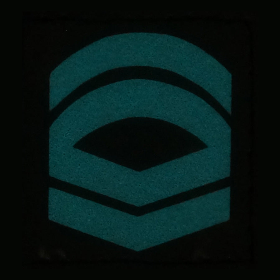 BLUE GLOW IN THE DARK RANK PATCH - 1ST CLASS CORPORAL