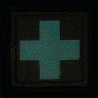 MEDICAL CROSS PATCH - BLUE GLOW IN THE DARK