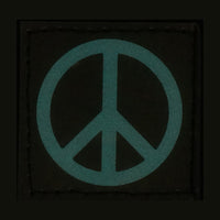 PEACE SIGN PATCH - BLUE GLOW IN THE DARK