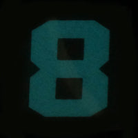 BIG NUMBER 8 PATCH - BLUE GLOW IN THE DARK