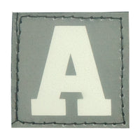 BIG LETTER A PATCH - BLUE GLOW IN THE DARK