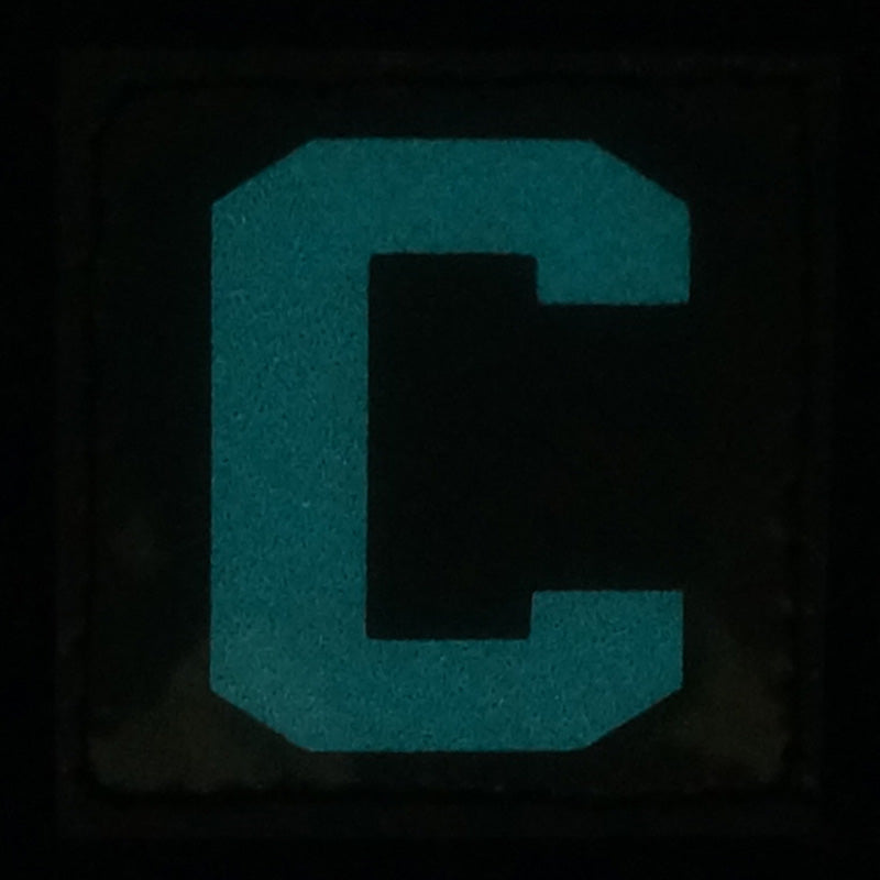 BIG LETTER C PATCH - BLUE GLOW IN THE DARK
