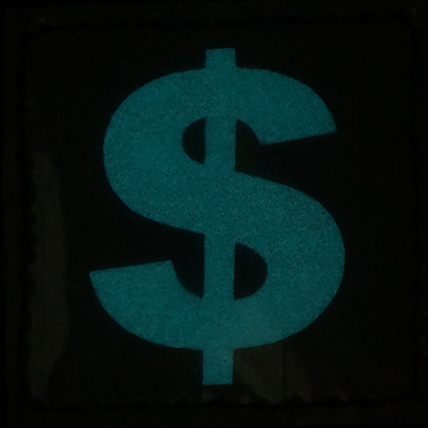 DOLLAR SIGN GITD PATCH - BLUE GLOW IN THE DARK
