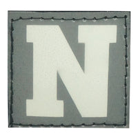 BIG LETTER N PATCH - BLUE GLOW IN THE DARK