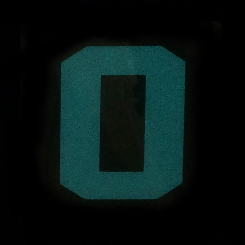 BIG NUMBER 0 PATCH - BLUE GLOW IN THE DARK