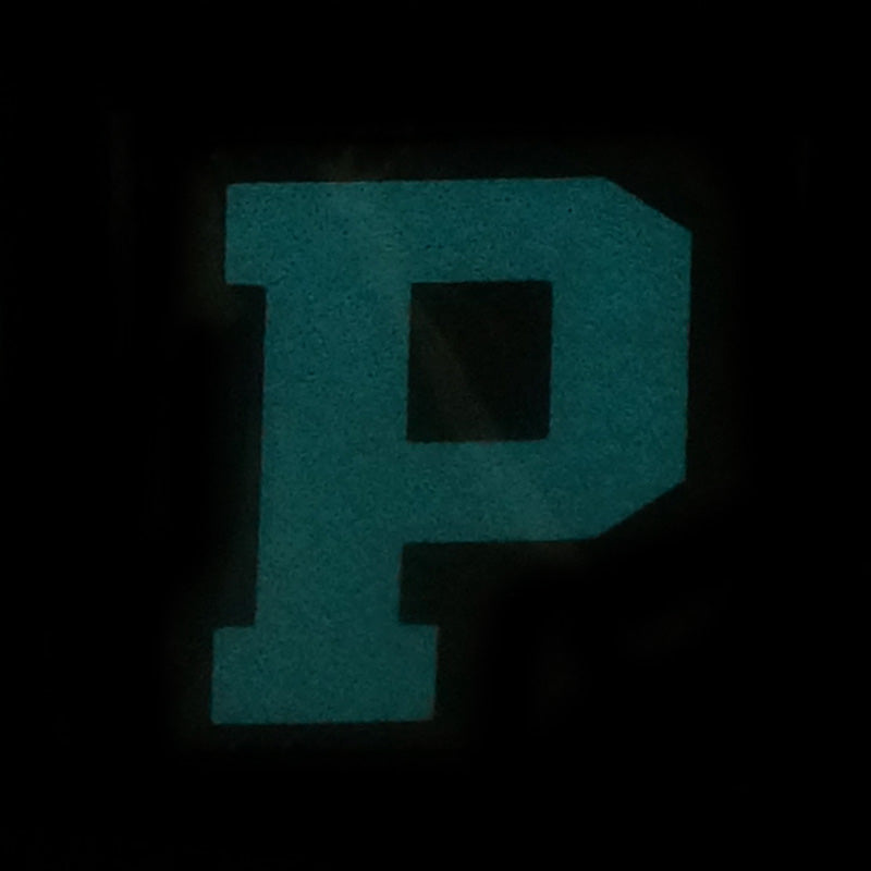 BIG LETTER P PATCH - BLUE GLOW IN THE DARK