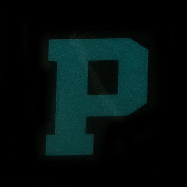 BIG LETTER P PATCH - BLUE GLOW IN THE DARK