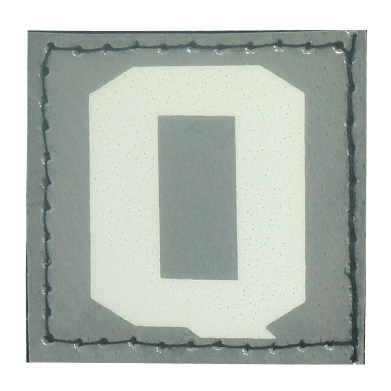 BIG LETTER Q PATCH - BLUE GLOW IN THE DARK