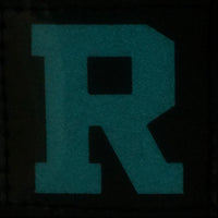 BIG LETTER R PATCH - BLUE GLOW IN THE DARK