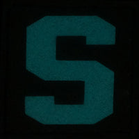 BIG LETTER S PATCH - BLUE GLOW IN THE DARK