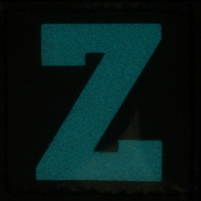 BIG LETTER Z PATCH - BLUE GLOW IN THE DARK