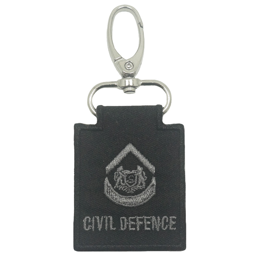 MINI SCDF RANK KEYCHAIN - BLACK FOLIAGE