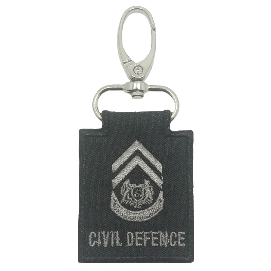 MINI SCDF RANK KEYCHAIN - BLACK FOLIAGE