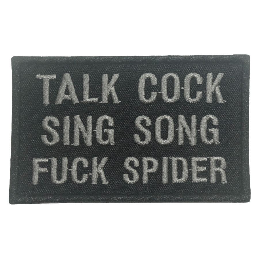 TALK COCK, SING SONG, FUCK SPIDER PATCH - OLIVE GREEN