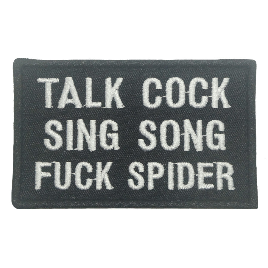 TALK COCK, SING SONG, FUCK SPIDER PATCH - OLIVE GREEN