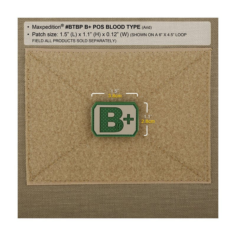 MAXPEDITION B+ POS BLOOD TYPE PATCH