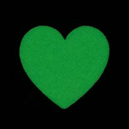 1 INCH HEART PATCH - GLOW IN THE DARK - The Morale Patches