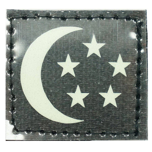 1 INCH SINGAPORE PATCH - GLOW IN THE DARK - The Morale Patches