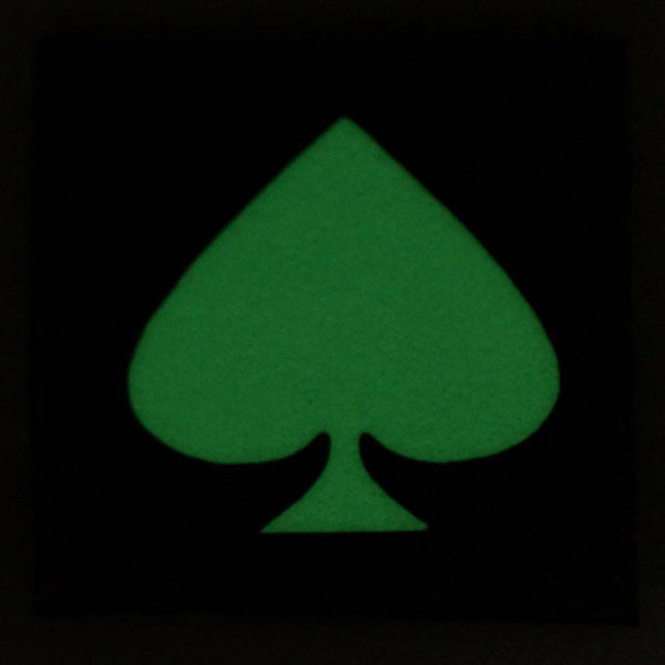 1 INCH SPADE PATCH - GLOW IN THE DARK - The Morale Patches