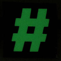 BIG HASHTAG GITD PATCH - GLOW IN THE DARK - The Morale Patches