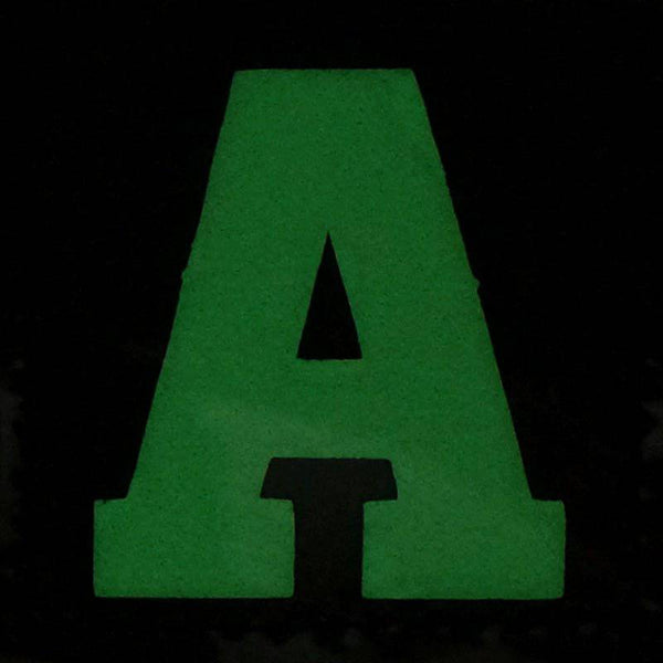 BIG LETTER A GITD PATCH - GLOW IN THE DARK - The Morale Patches