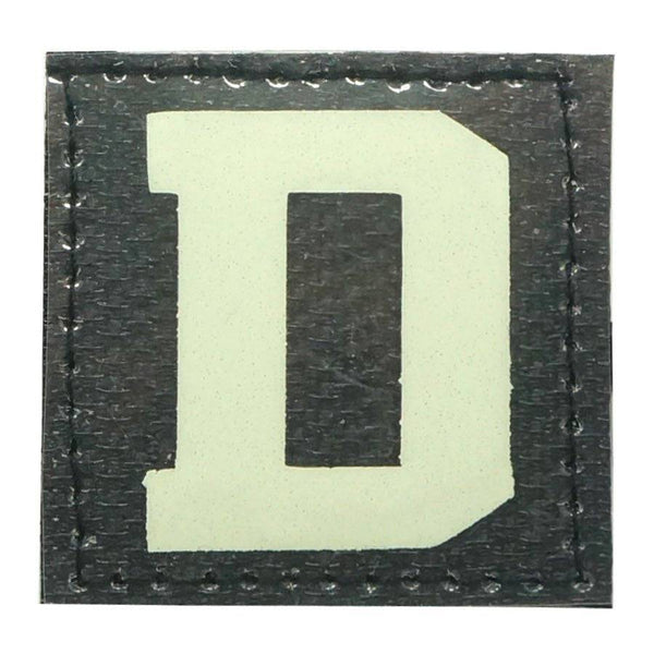 BIG LETTER D GITD PATCH - GLOW IN THE DARK - The Morale Patches