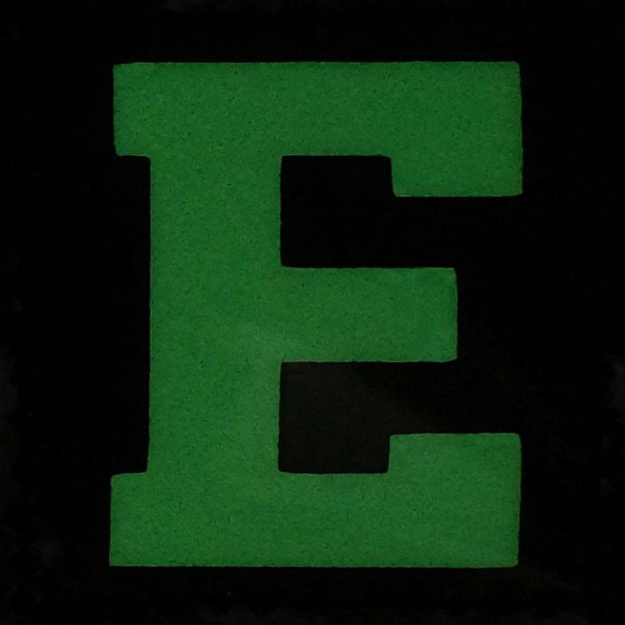 BIG LETTER E GITD PATCH - GLOW IN THE DARK - The Morale Patches