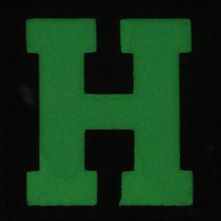 BIG LETTER H GITD PATCH - GLOW IN THE DARK - The Morale Patches