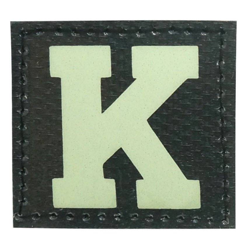 BIG LETTER K GITD PATCH - GLOW IN THE DARK - The Morale Patches