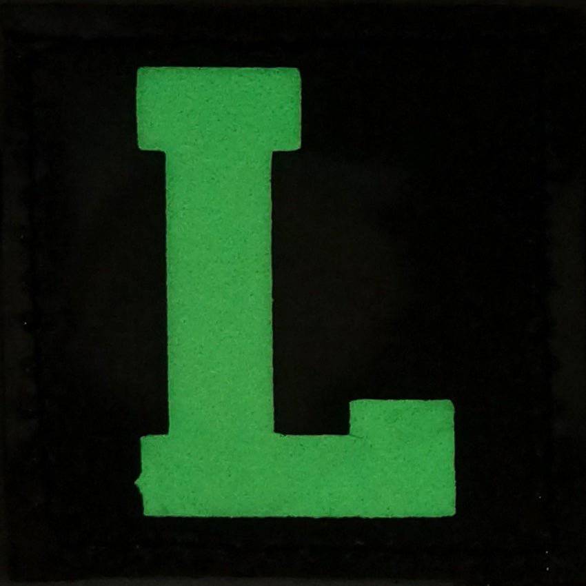 BIG LETTER L GITD PATCH - GLOW IN THE DARK - The Morale Patches