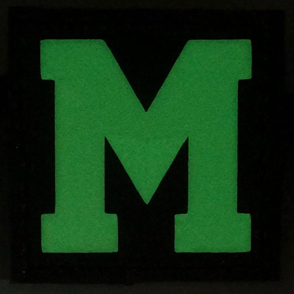 BIG LETTER M GITD PATCH - GLOW IN THE DARK - The Morale Patches
