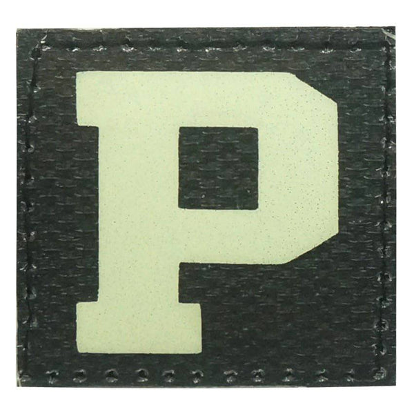 BIG LETTER P GITD PATCH - GLOW IN THE DARK - The Morale Patches