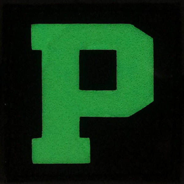 BIG LETTER P GITD PATCH - GLOW IN THE DARK - The Morale Patches