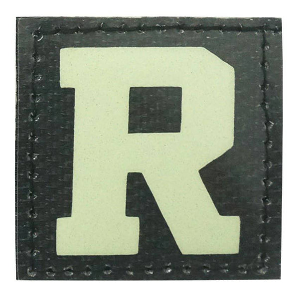 BIG LETTER R GITD PATCH - GLOW IN THE DARK - The Morale Patches