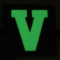 BIG LETTER V GITD PATCH - GLOW IN THE DARK - The Morale Patches