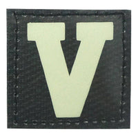 BIG LETTER V GITD PATCH - GLOW IN THE DARK - The Morale Patches