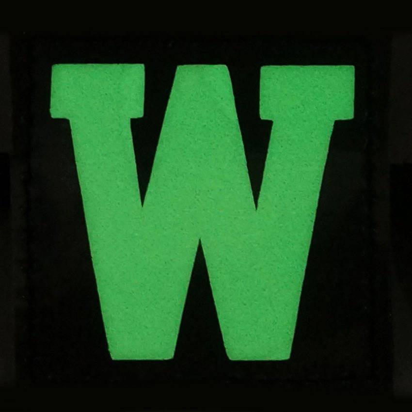 BIG LETTER W GITD PATCH - GLOW IN THE DARK - The Morale Patches