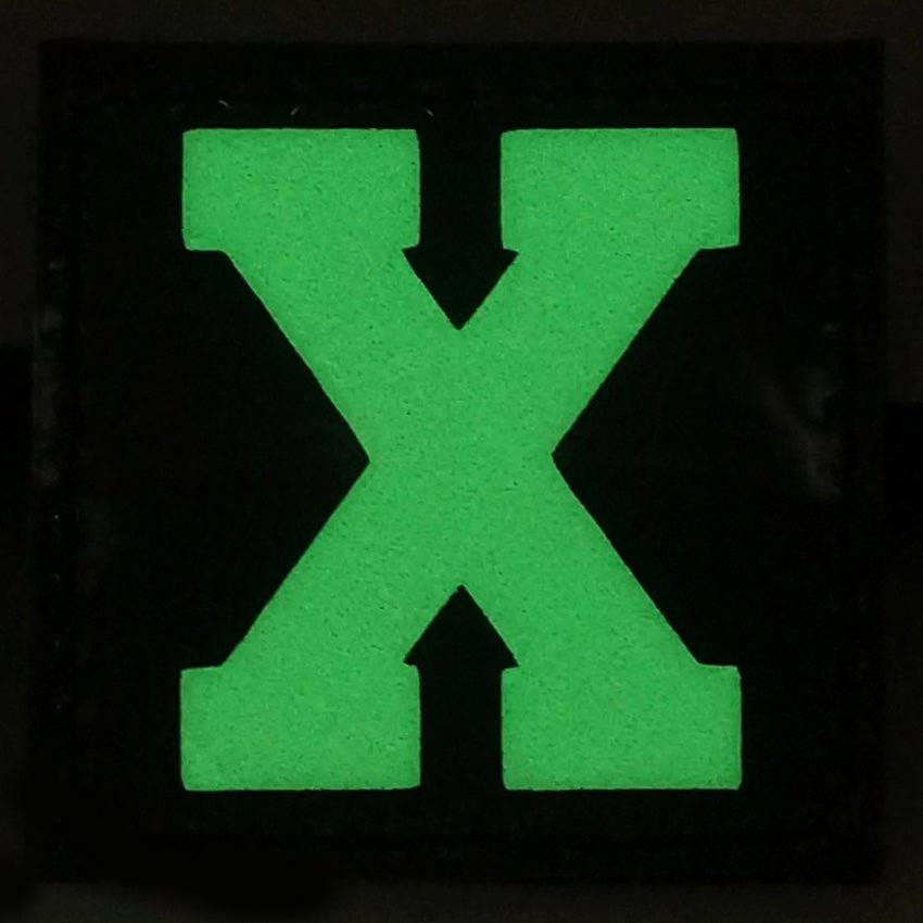 BIG LETTER X GITD PATCH - GLOW IN THE DARK - The Morale Patches