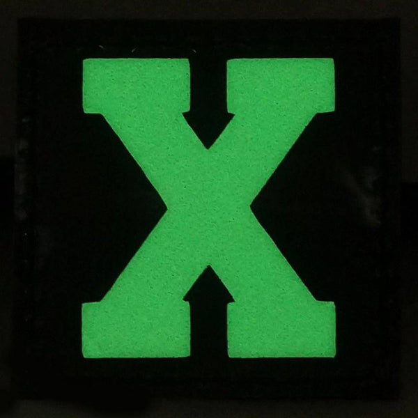 BIG LETTER X GITD PATCH - GLOW IN THE DARK - The Morale Patches