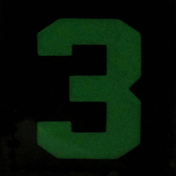 BIG NUMBER 3 GITD PATCH - GLOW IN THE DARK - The Morale Patches