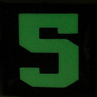 BIG NUMBER 5 GITD PATCH - GLOW IN THE DARK - The Morale Patches