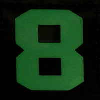 BIG NUMBER 8 GITD PATCH - GLOW IN THE DARK - The Morale Patches