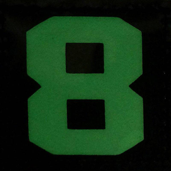BIG NUMBER 8 GITD PATCH - GLOW IN THE DARK - The Morale Patches