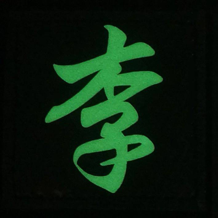 CHINESE SURNAME GLOW IN THE DARK PATCH - LI 李 - The Morale Patches