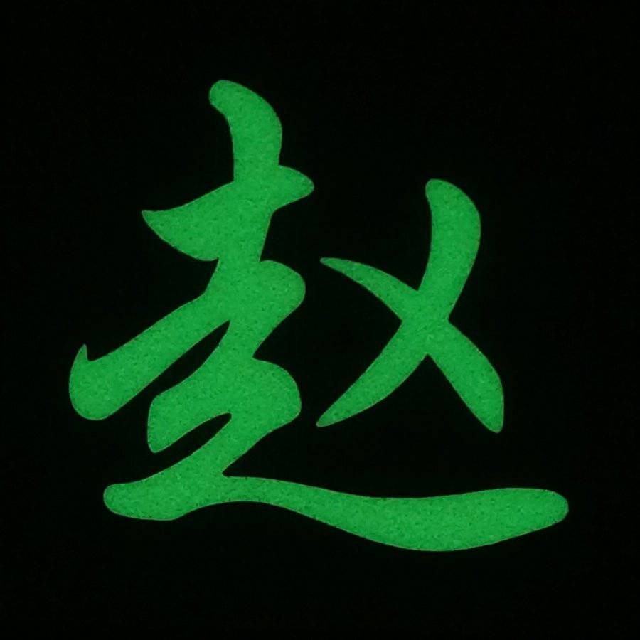 CHINESE SURNAME GLOW IN THE DARK PATCH - ZHAO 赵 - The Morale Patches
