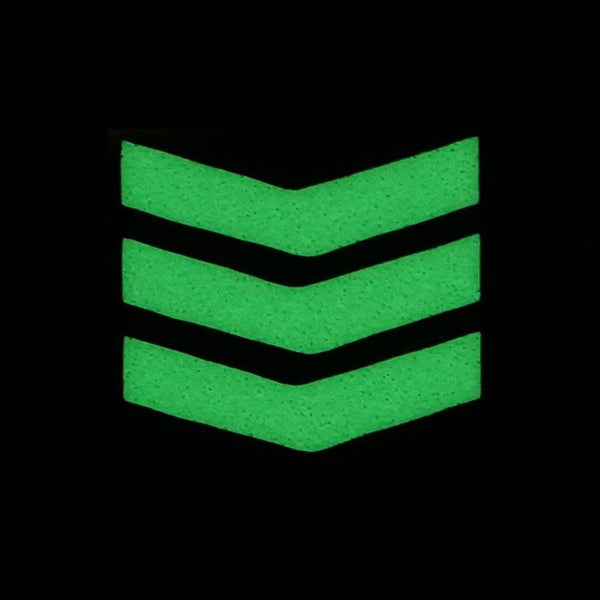 GLOW IN THE DARK RANK PATCH - 3RD SERGEANT - The Morale Patches