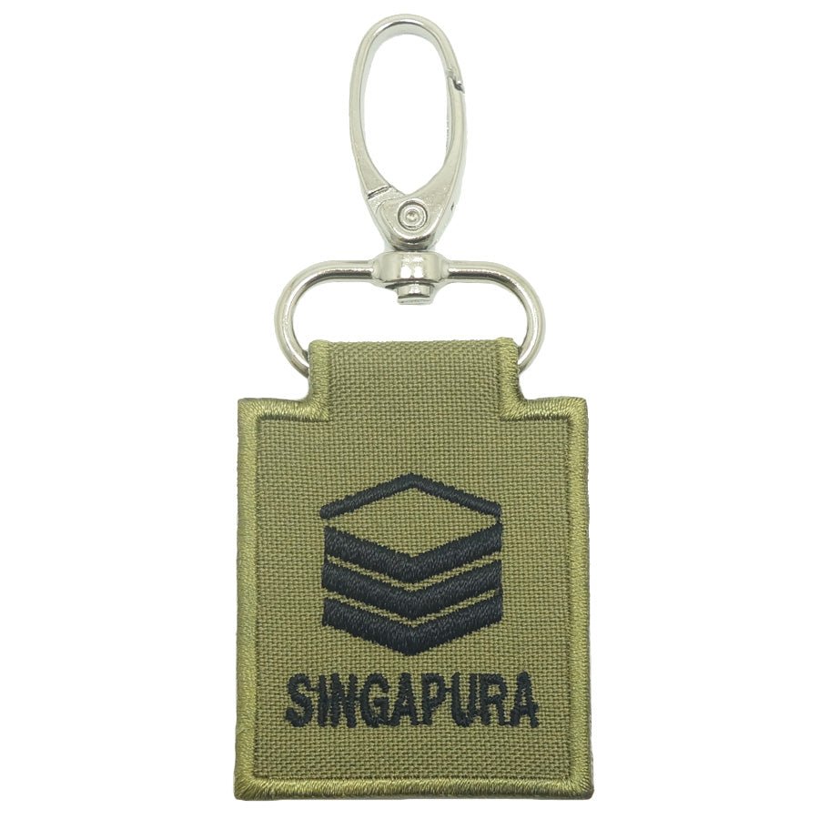 MINI SAF RANK KEYCHAIN - OLIVE GREEN - The Morale Patches