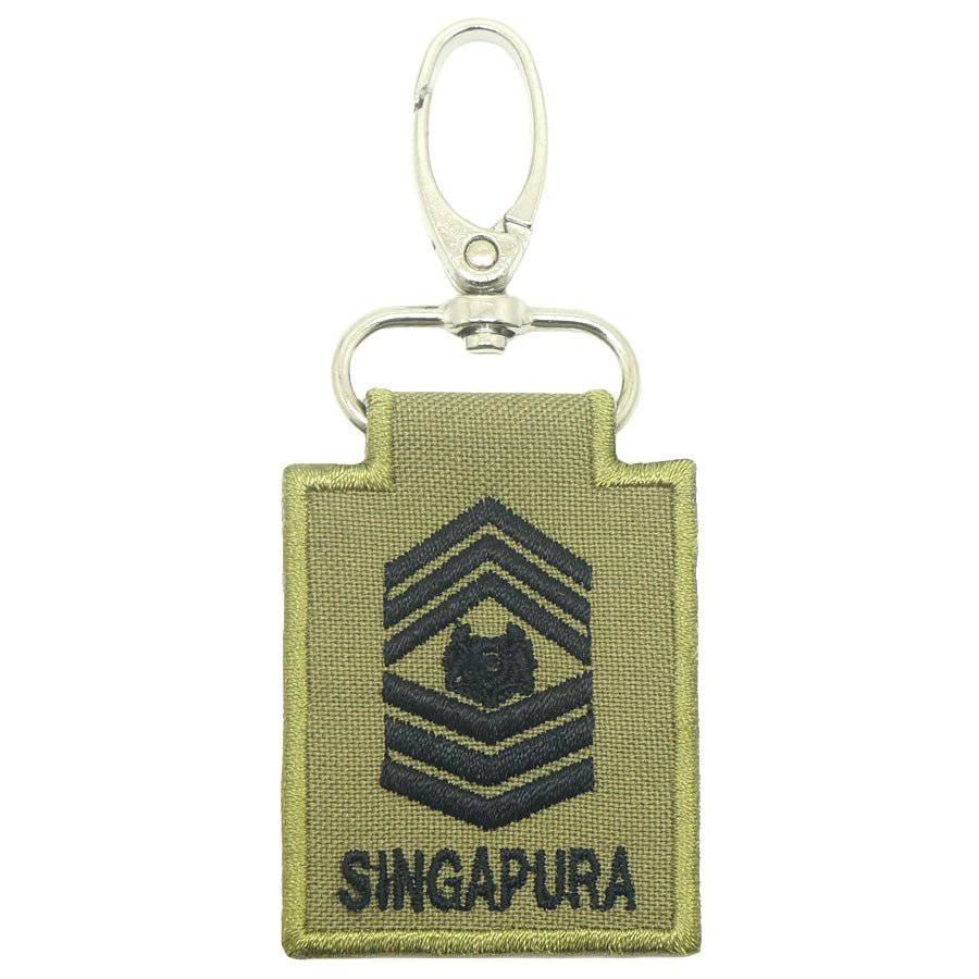 MINI SAF RANK KEYCHAIN - OLIVE GREEN - The Morale Patches